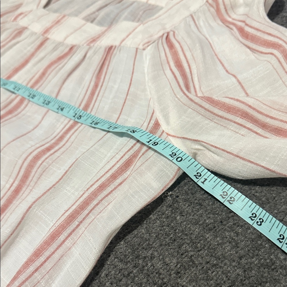 LC Lauren Conrad Striped Square-Neck Blouse | XL | Pink & Cream Boho Top - Picture 8 of 11